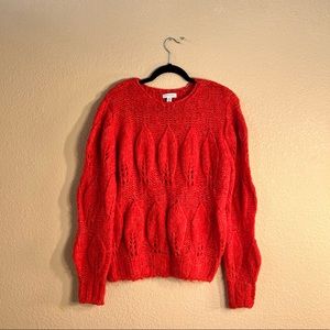 Never worn red crew neck pullover sweater in Poppy by Topshop Size: 8-10